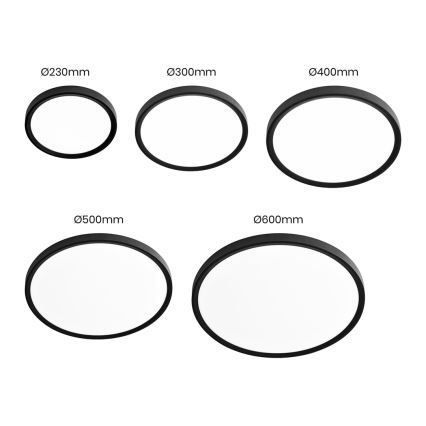 Plafonier LED MAQ LED/40W/230V 3000/4000/6500K IP40 negru