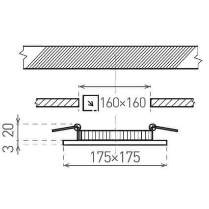 Corp de iluminat LED pentru tavan fals VEGA LED/12W/230V 2900/3900/5800K 17,5x17,5 cm alb