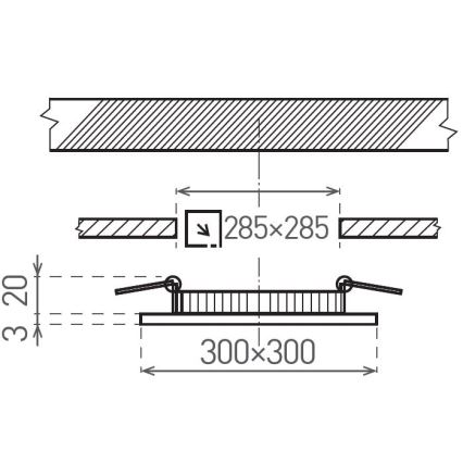 Corp de iluminat LED pentru tavan fals VEGA LED/24W/230V 2900/3900/5800K 30x30 cm alb