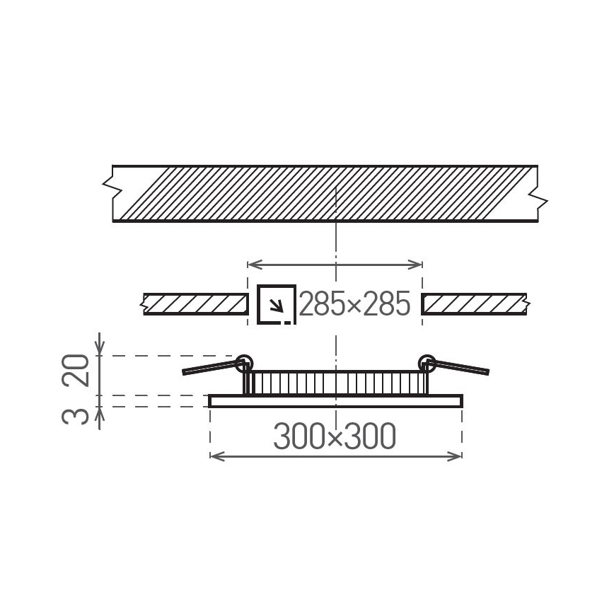 Corp de iluminat LED pentru tavan fals VEGA LED/24W/230V 2900/3900/5800K 30x30 cm alb