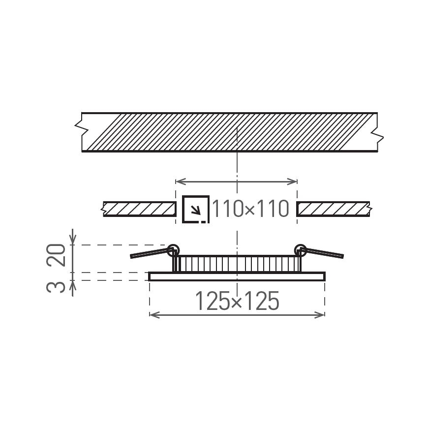 Lumină LED pentru tavan fals VEGA LED/6W/230V 2900/3900/5800K 12,5x12,5 cm albă