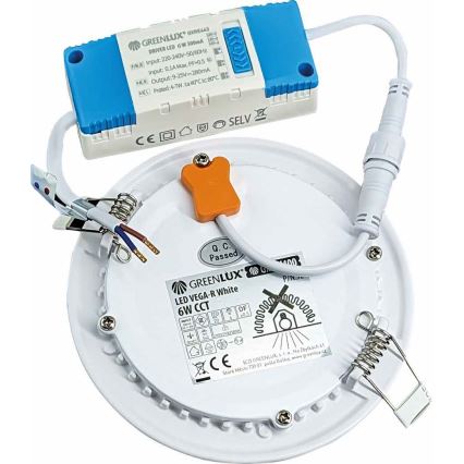 Lumină LED pentru tavan fals VEGA LED/6W/230V 2900/3900/5800K diametru 12,5 cm albă