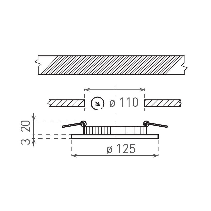 Lumină LED pentru tavan fals VEGA LED/6W/230V 2900/3900/5800K diametru 12,5 cm albă