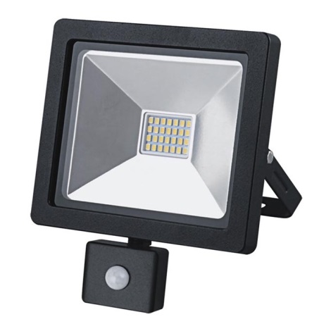 LED Proiector exterior cu senzor SLIM LED/20W/230V negru