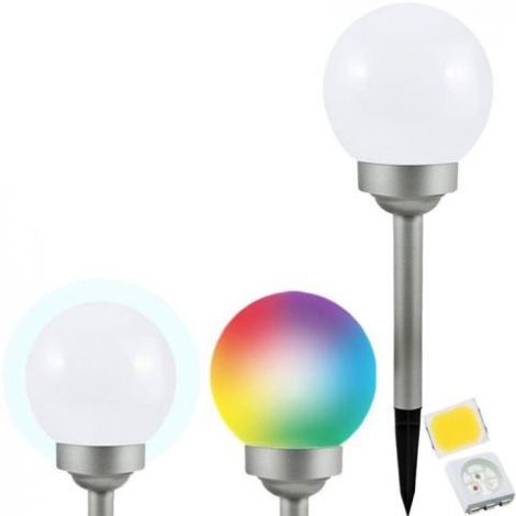 LED RGB Lampă solară BALL LED/0,2W/AA 1,2V/600mAh IP44