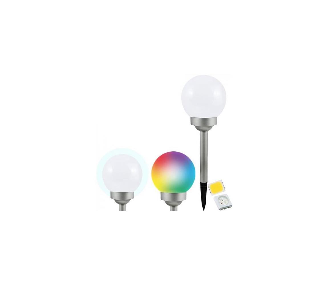 LED RGB Lampă solară BALL LED/02W/AA 12V/600mAh IP44