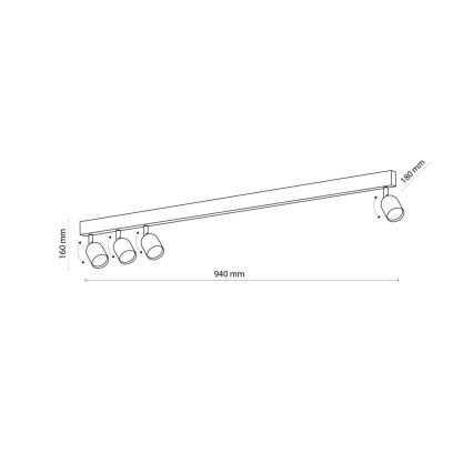 LED RGBW spot reglabil TOP 4xGU10/6,5W/230V 2700-6500K negru/auriu