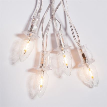 Șir luminos LED exterior de Crăciun CONE FILAMENT 20xE10 19m transparent/ alb cald IP44, Fabricat în Cehia