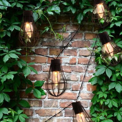 Șir de lumini LED solare pentru exterior 10xLED/1,2V 300 mAh 3,8 m IP44