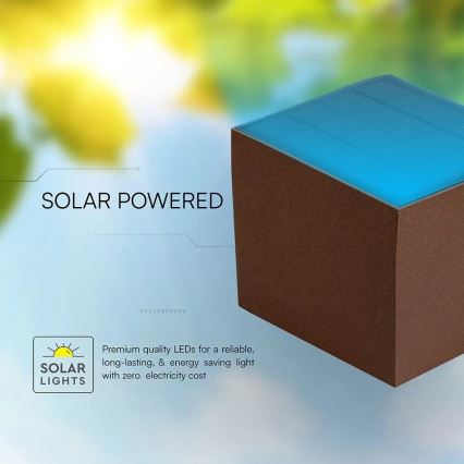 Aplică solară LED de perete cu senzor, 9W/3,7V 3000/4000/5000K IP65 2600 mAh maro