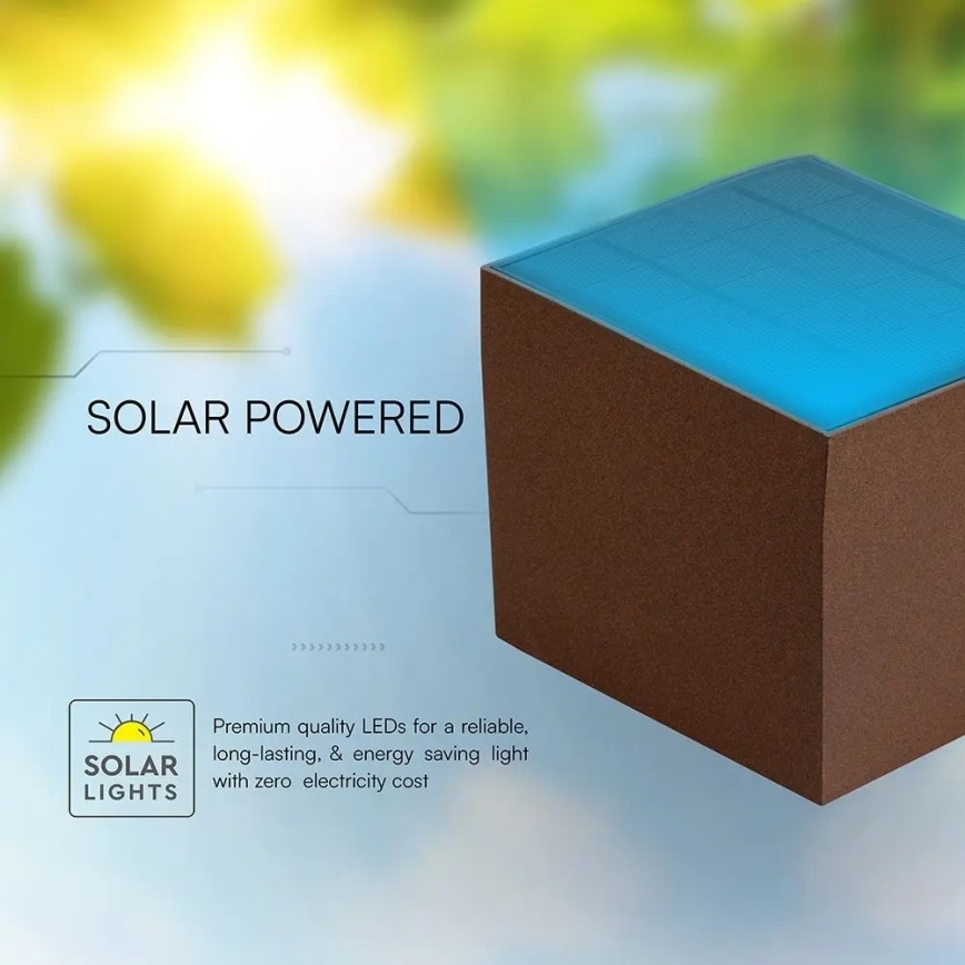 Aplică solară LED de perete cu senzor, 9W/3,7V 3000/4000/5000K IP65 2600 mAh maro