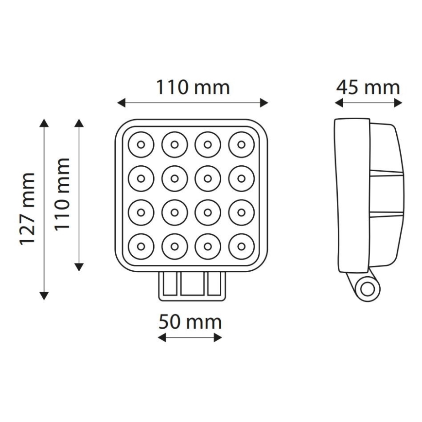 Lumină spot LED pentru autovehicule EPISTAR LED/48W/10-30V IP67 6000K