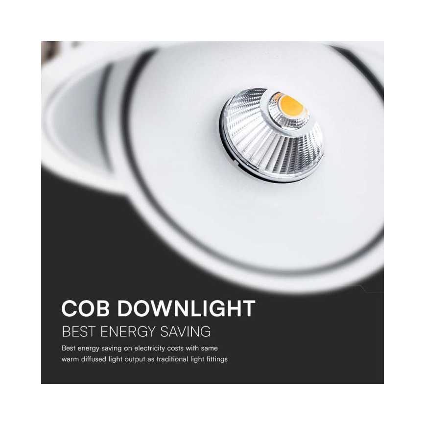 LED Spot încastrat pentru tavan LED/12W/230V 3000/4000/6400K diam. 12 cm alb