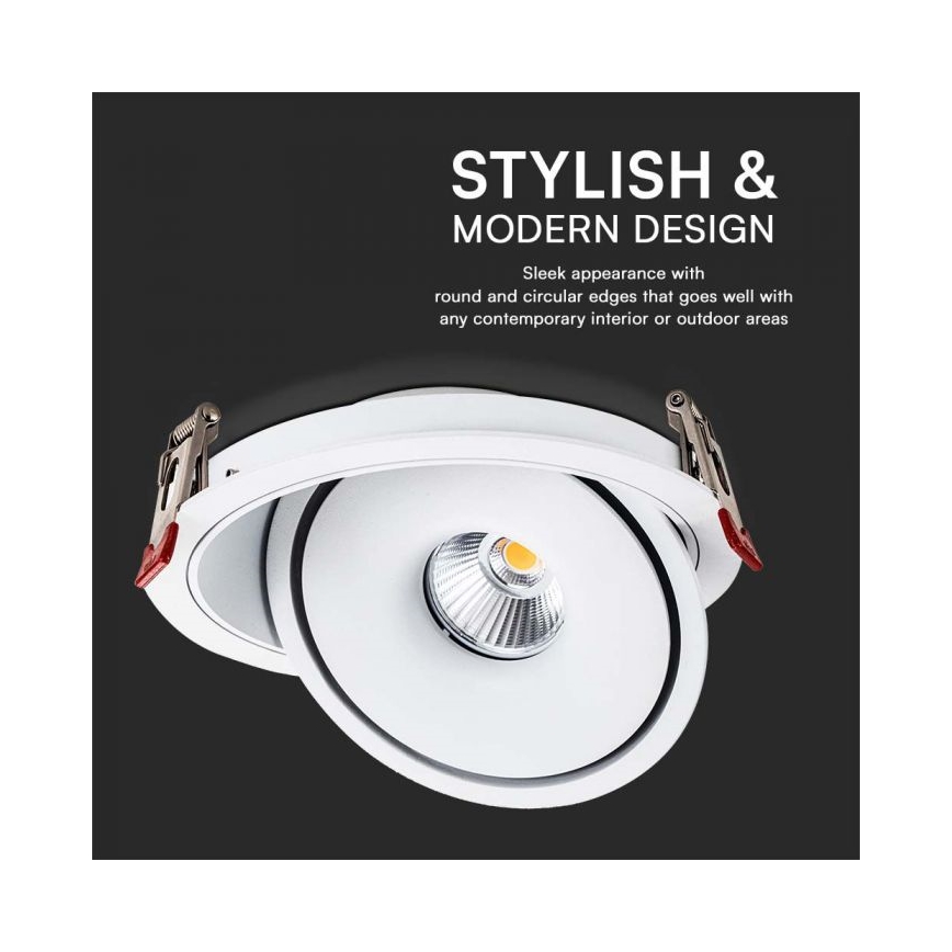 LED Spot încastrat pentru tavan LED/12W/230V 3000/4000/6400K diam. 12 cm alb