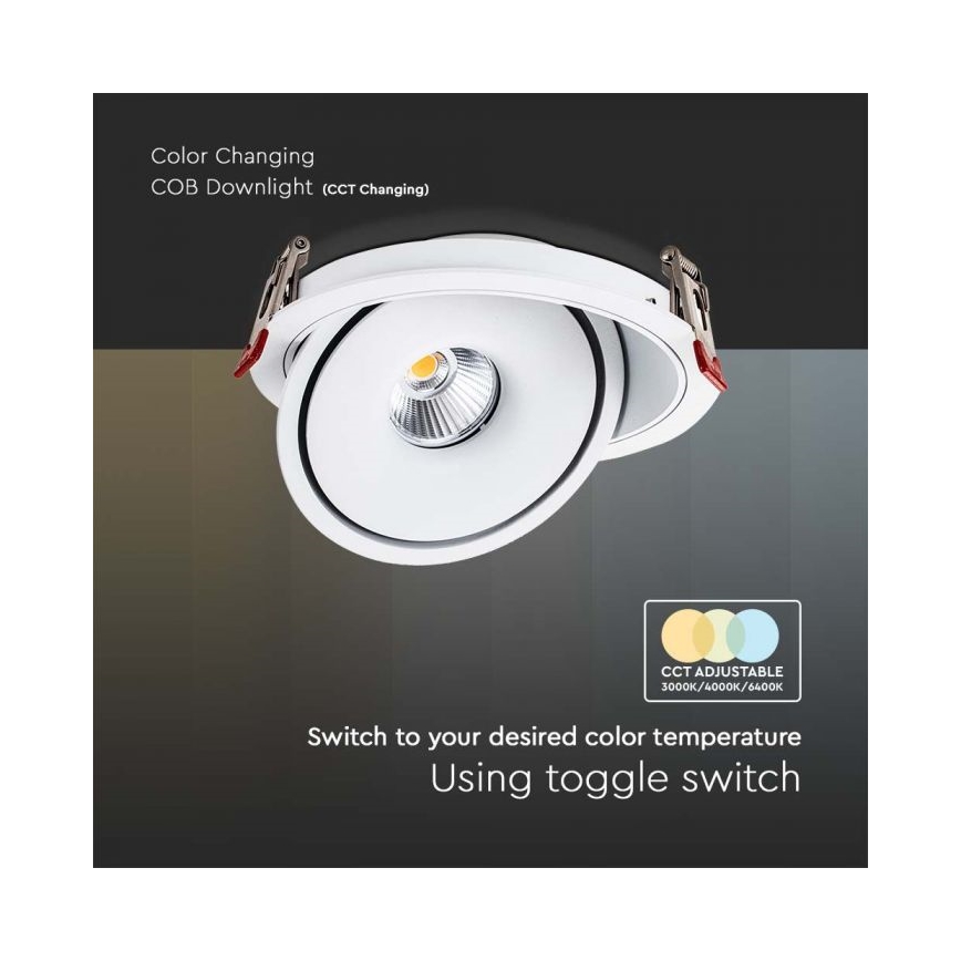 LED Spot încastrat pentru tavan LED/12W/230V 3000/4000/6400K diam. 12 cm alb