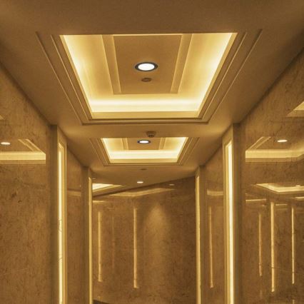 LED Spot încastrat pentru tavan LED/12W/230V 3000/4000/6400K diametru 12 cm negru