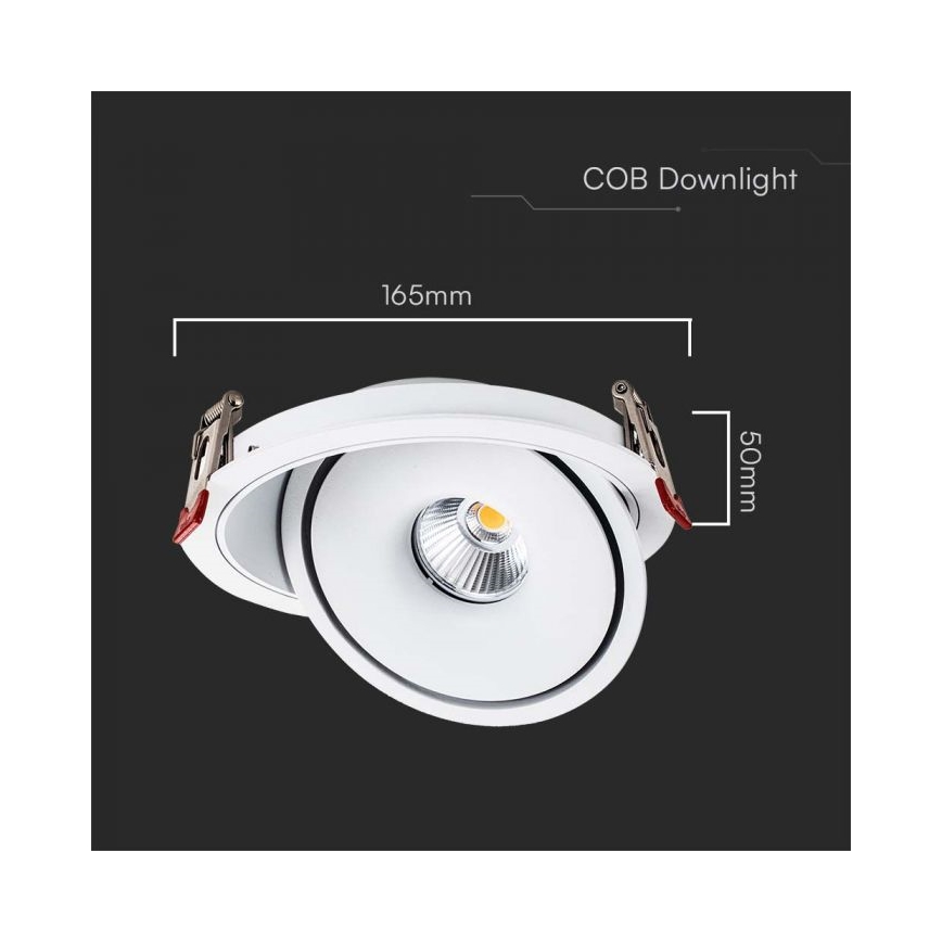LED Spot încastrat pentru tavan LED/20W/230V 3000/4000/6400K diametru 16,5 cm alb