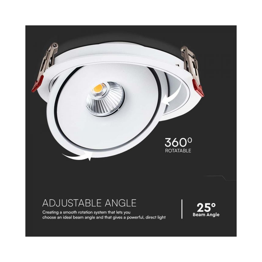 LED Spot încastrat în tavan LED/28W/230V 3000/4000/6400K diam. 20 cm alb