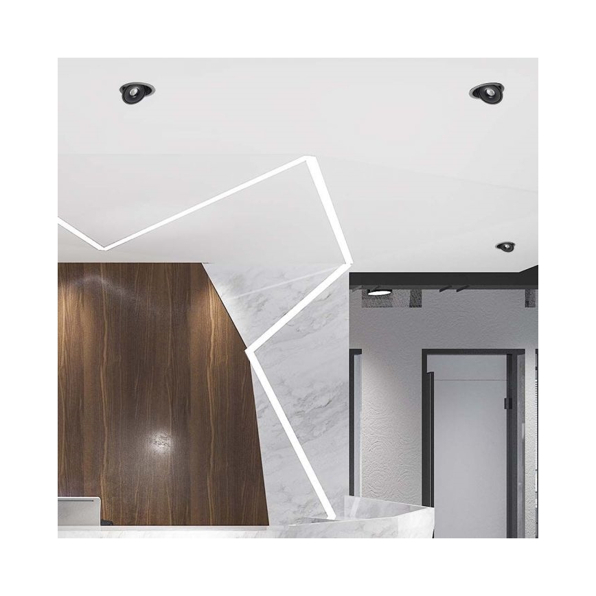 LED spot încastrat pentru tavan LED/28W/230V 3000/4000/6400K diam. 20 cm negru