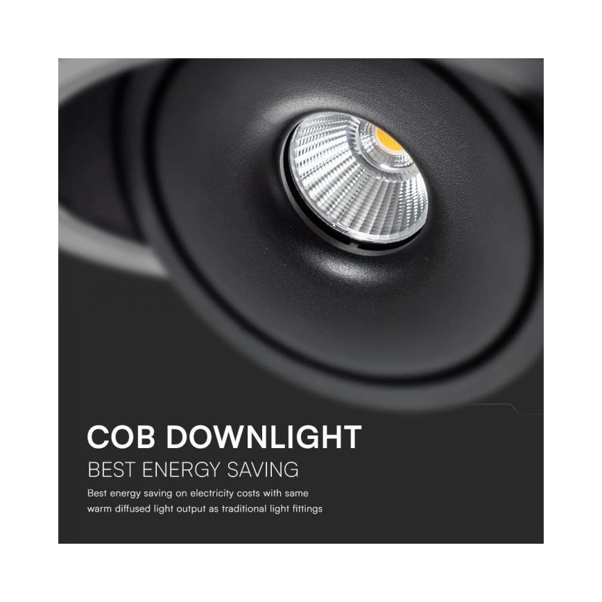 LED spot încastrat pentru tavan LED/28W/230V 3000/4000/6400K diam. 20 cm negru