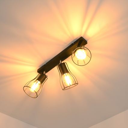 LED Spot TUBE II 3xE27/15W/230V negru