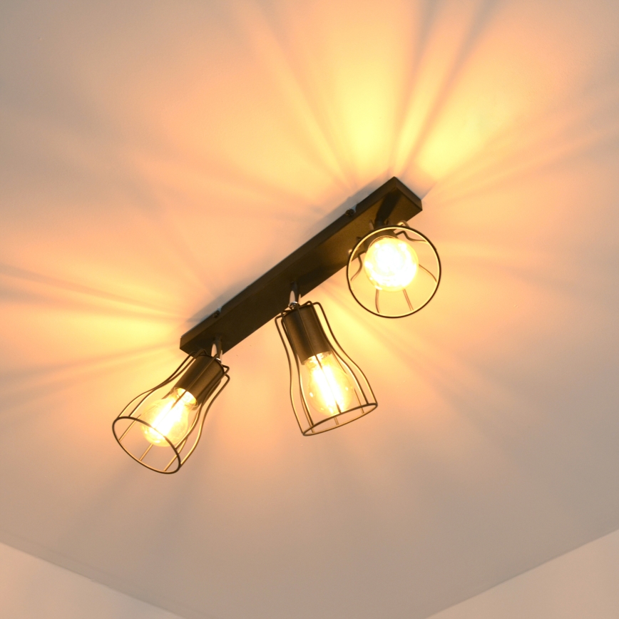 LED Spot TUBE II 3xE27/15W/230V negru