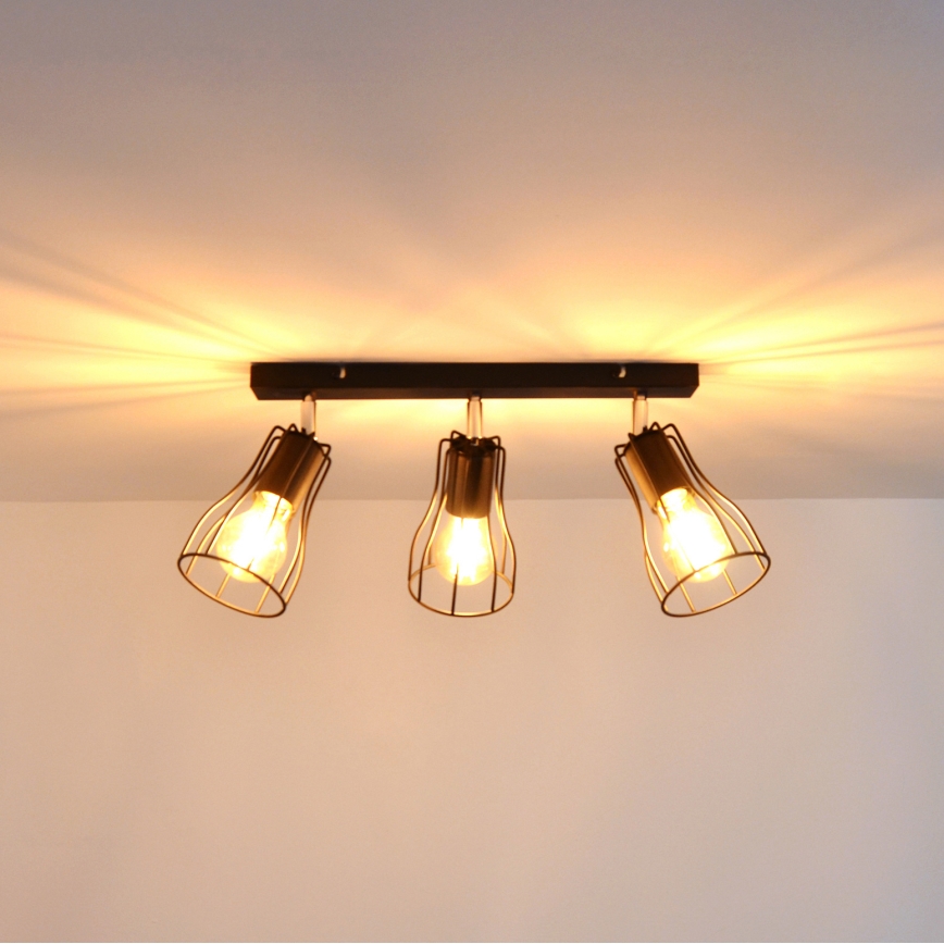 LED Spot TUBE II 3xE27/15W/230V negru