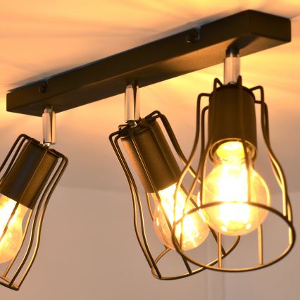 LED Spot TUBE II 3xE27/15W/230V negru