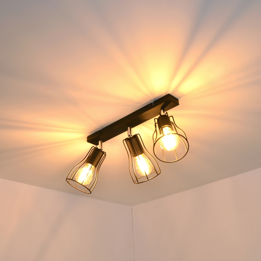 LED Spot TUBE II 3xE27/15W/230V negru