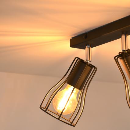 LED Spot TUBE II 3xE27/15W/230V negru