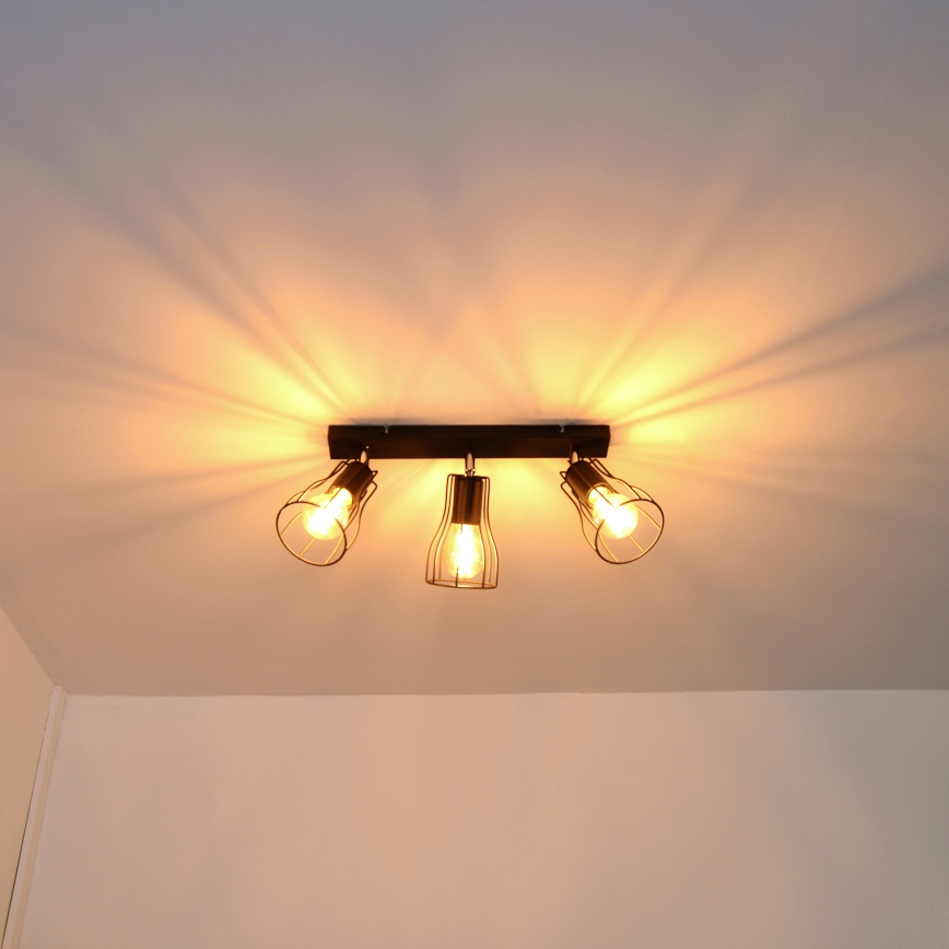 LED Spot TUBE II 3xE27/15W/230V negru