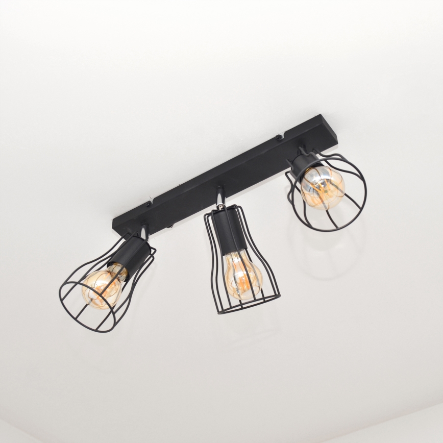 LED Spot TUBE II 3xE27/15W/230V negru