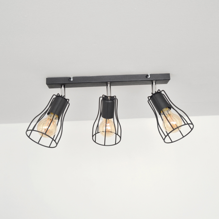 LED Spot TUBE II 3xE27/15W/230V negru