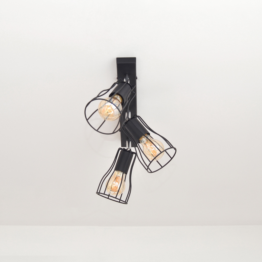 LED Spot TUBE II 3xE27/15W/230V negru