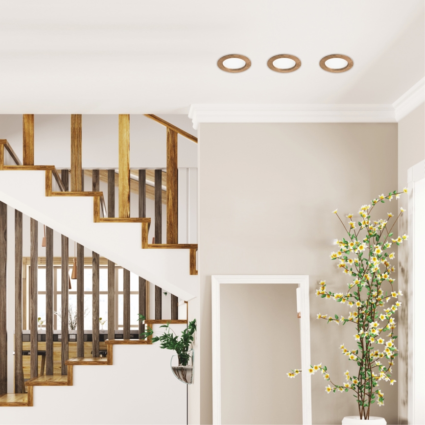 Lumină LED pentru tavan WOODY SPOT LED/12,5W/230V 3000K nuc Ø 16 cm