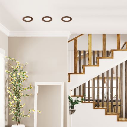 Corp de iluminat LED pentru tavan WOODY SPOT LED/12,5W/230V 4000K cireș ? 16 cm