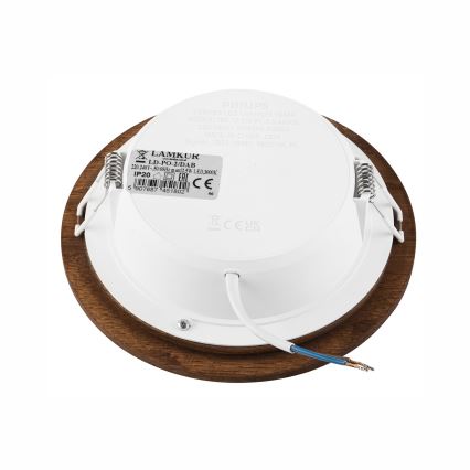 Corp de iluminat LED pentru tavan WOODY SPOT LED/12,5W/230V 4000K cireș ? 16 cm