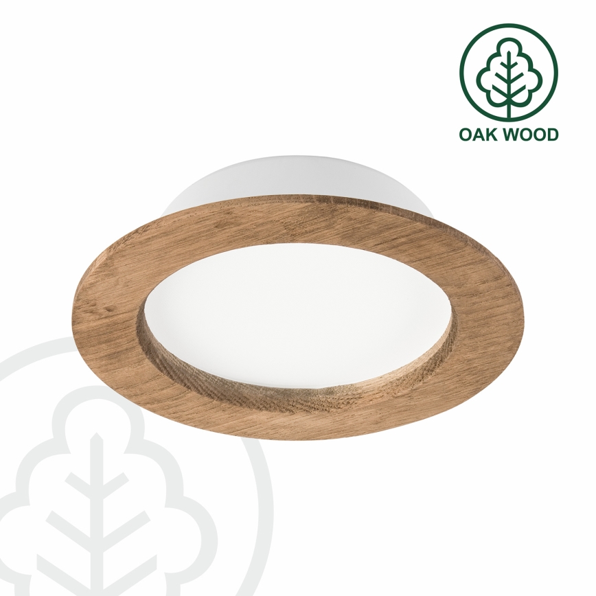 Lumină LED pentru tavan WOODY SPOT LED/12,5W/230V 4000K nuc Ø 16 cm