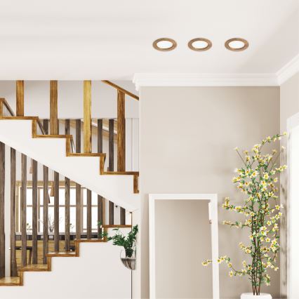 Lumină LED pentru tavan WOODY SPOT LED/12,5W/230V 4000K nuc Ø 16 cm