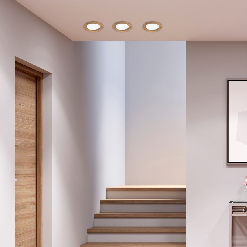 Lumină LED pentru tavan WOODY SPOT LED/12,5W/230V 4000K nuc Ø 16 cm