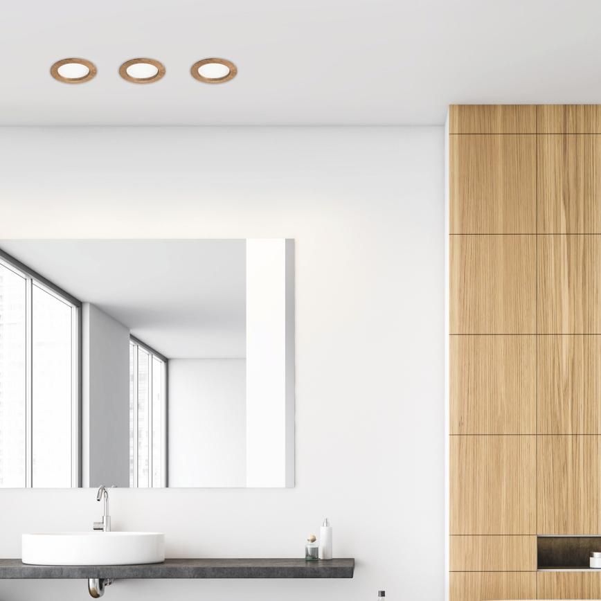 Lumină LED pentru tavan WOODY SPOT LED/12,5W/230V 4000K nuc Ø 16 cm