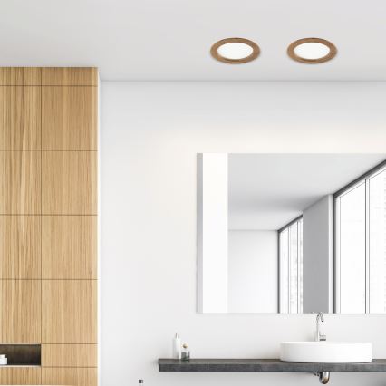 Lumină LED pentru tavan WOODY SPOT LED/16,5W/230V 4000K nuc Ø 18,5 cm