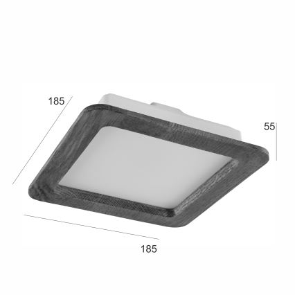 Lumină LED pentru tavan WOODY SPOT LED/17W/230V 3000K, finisaj cireș, 18,5x18,5 cm