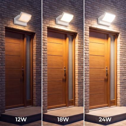 Lampă de perete LED dimabilă pentru exterior LED/12/18/24W/230V 3000/4000/6500K IP54 albă