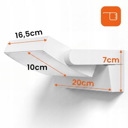 Lampă de perete LED dimabilă pentru exterior LED/12/18/24W/230V 3000/4000/6500K IP54 albă
