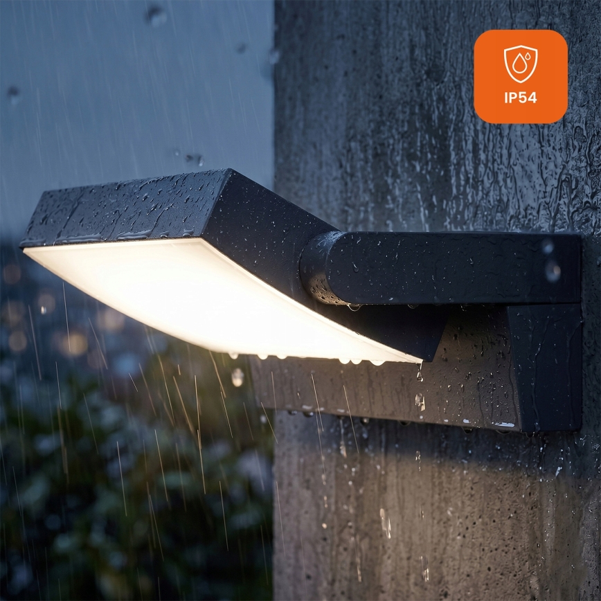 Lampă LED de perete reglabilă pentru exterior LED/12/18/24W/230V 3000/4000/6500K IP54 neagră