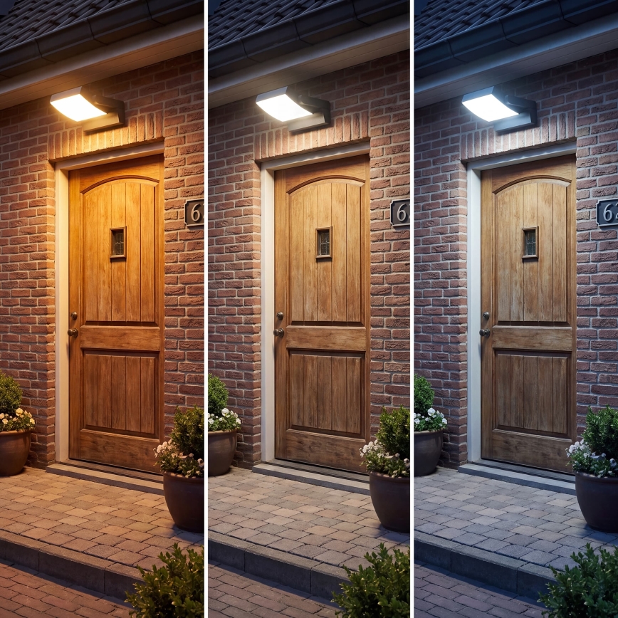 Lampă LED de perete reglabilă pentru exterior LED/12/18/24W/230V 3000/4000/6500K IP54 neagră