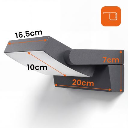 Lampă LED de perete reglabilă pentru exterior LED/12/18/24W/230V 3000/4000/6500K IP54 neagră