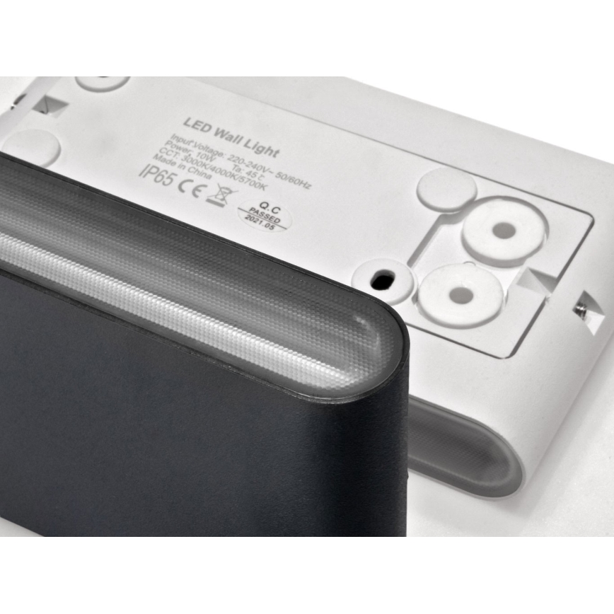LED2 - Lampă de perete LED pentru exterior FLAT 2xLED/5W/230V IP65 3000K/4000K/5700K negru