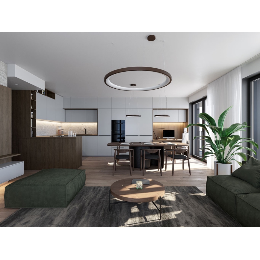 LED2 - Candelabru LED pe cablu BELLA LED/48W/230V 3000K/4000K maro